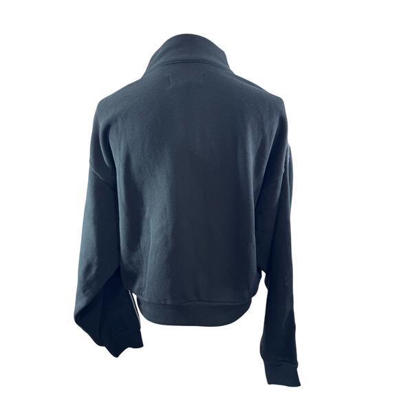 "VICTORIAS SECRET" Cropped Black Sweatshirt,3/4 Zipper,Bling down sleeves,Sexy - Picture 4 of 14